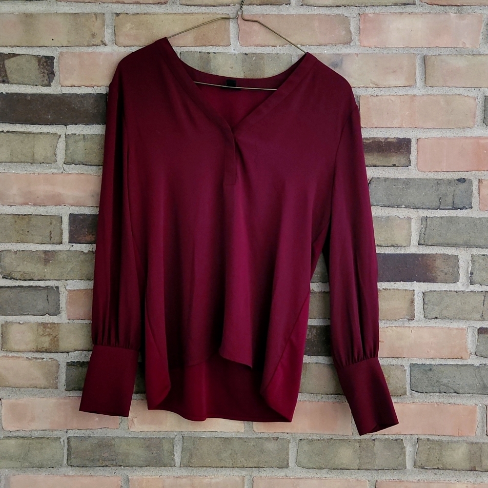 Ann Taylor Blouse, XS, Deep Red